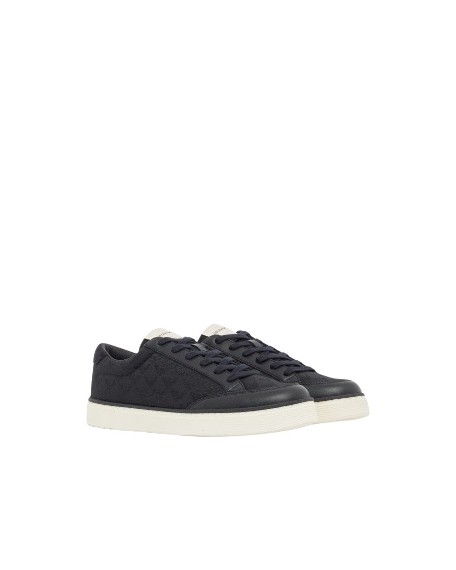Emporio Armani Jacquard Leather Upper Sneakers