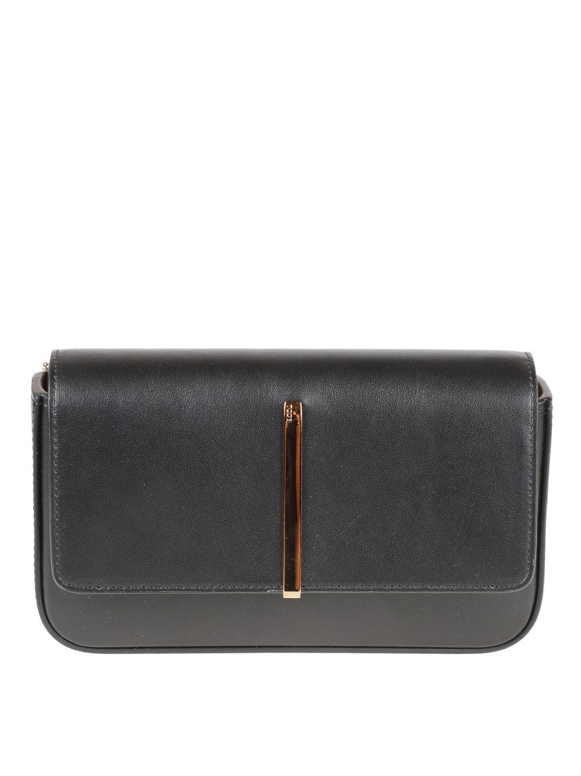 Tod's Rectangular Black Bag With Gold-Tone Accents