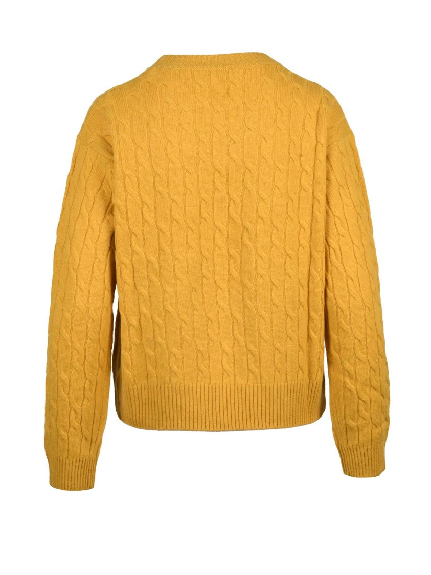 Ballantyne Intricate Knit Crew Neck Sweater In Pure Wool