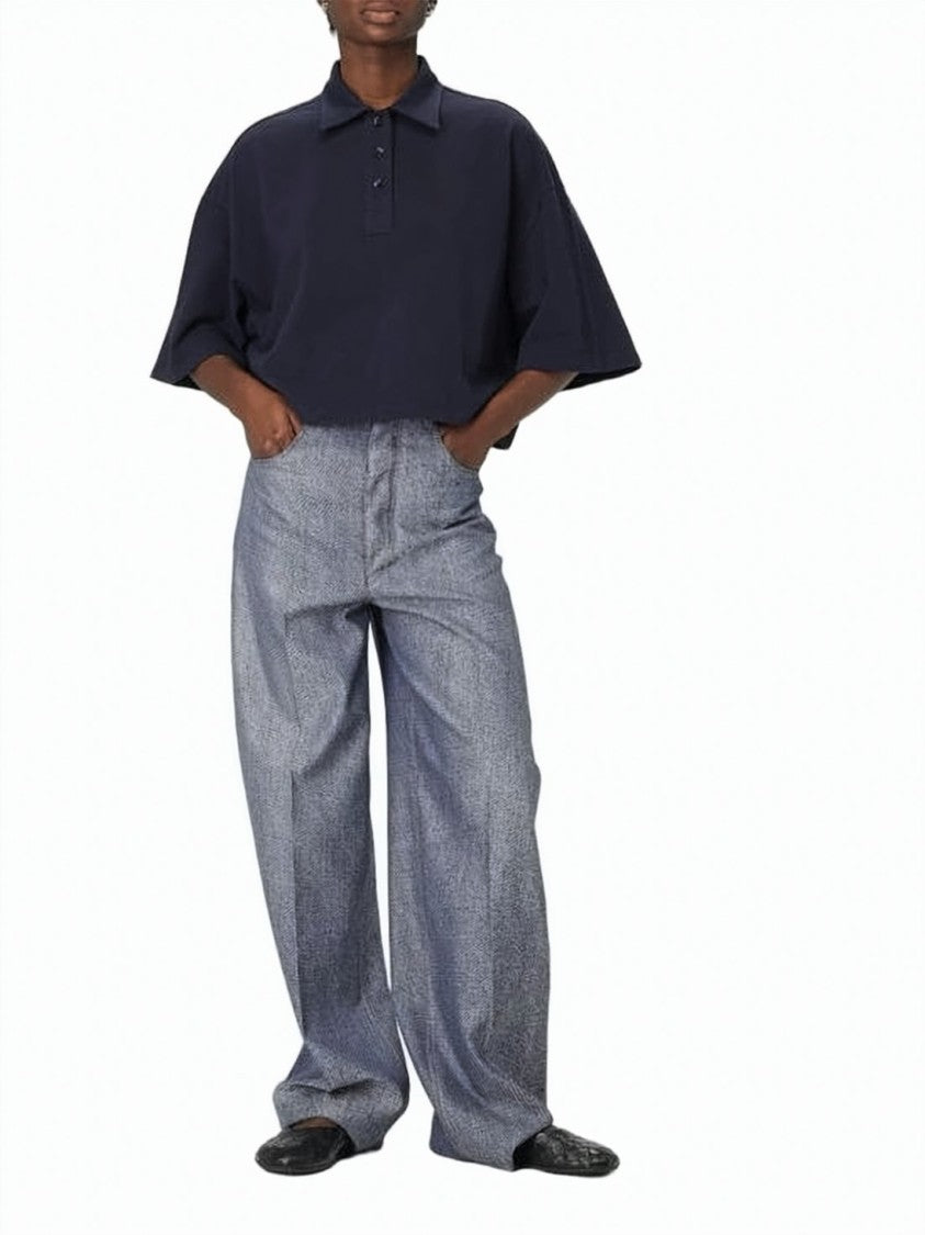 Bottega Veneta Boxy Cropped Polo Shirt