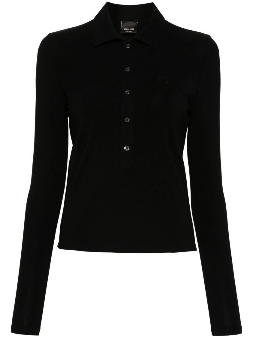 Pinko Long-Sleeved Polo Shirt With Classic Collar