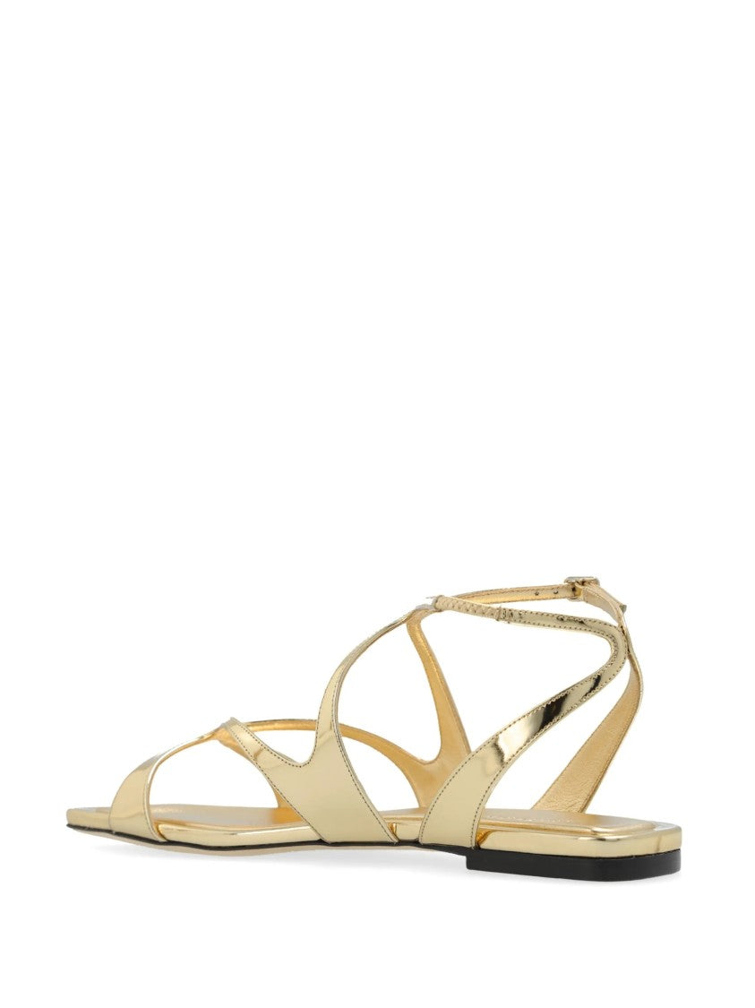 Jimmy Choo Gold Ayla Flat Metallic Sandals