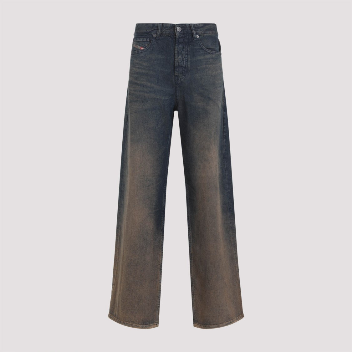 Diesel Wide-Leg High-Waist Jeans In Faded Blue Lyocell