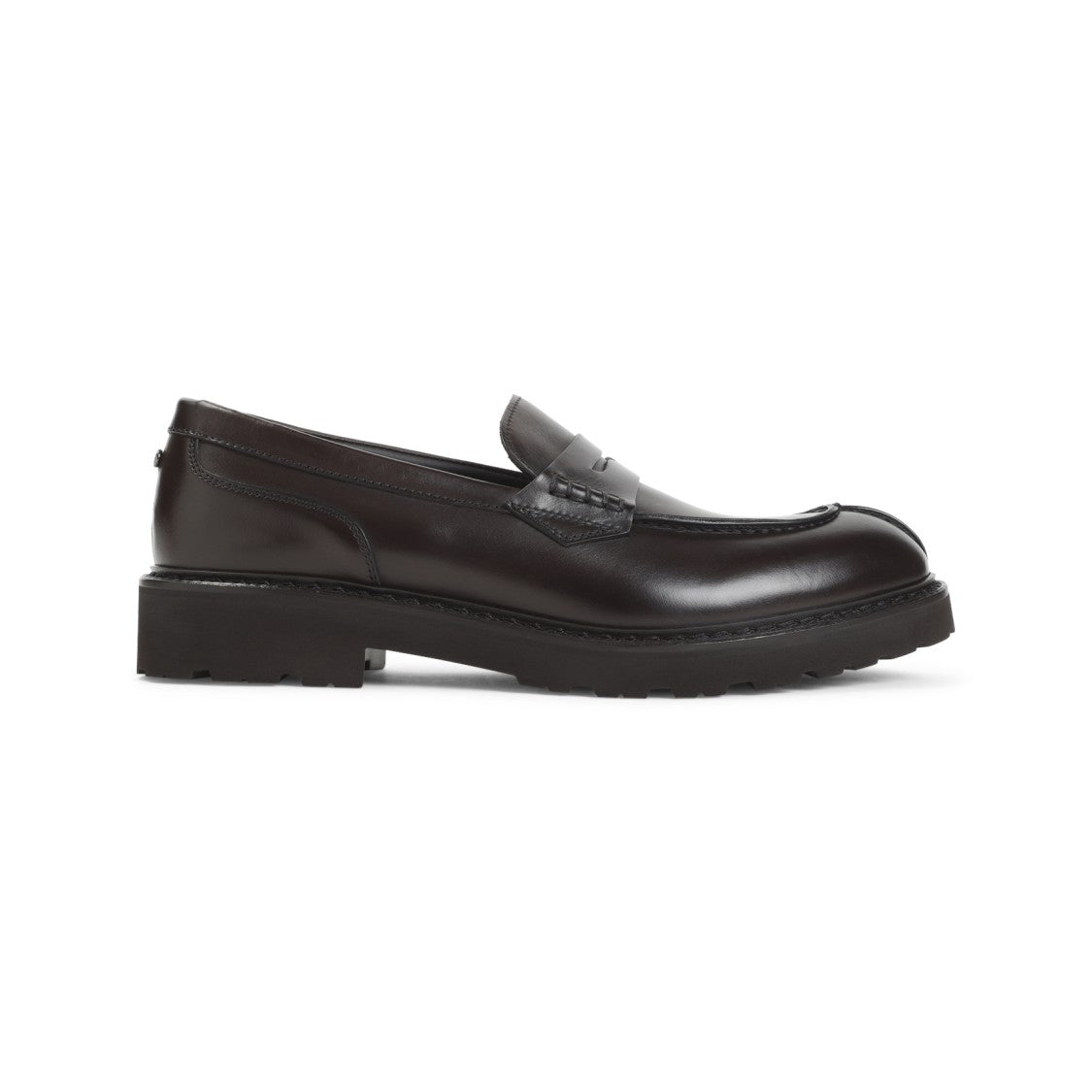 Canali Brown Leather College With Pennypack And Eva Sole Loafers