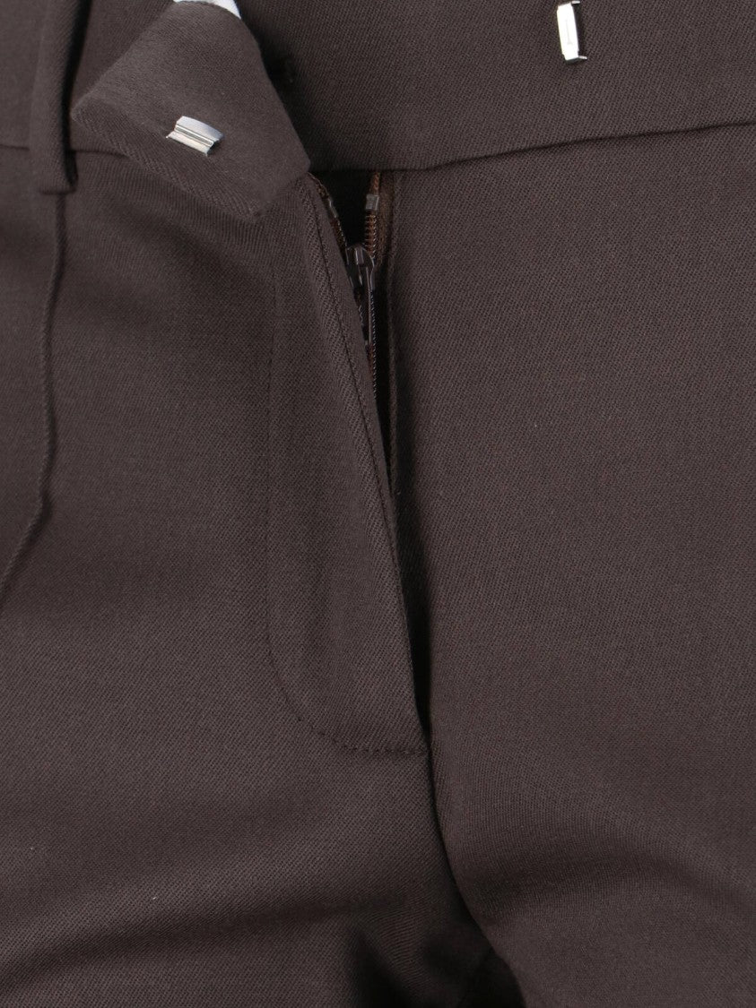 The Attico High-Waisted Bootcut Trousers With Silver Logo Detail