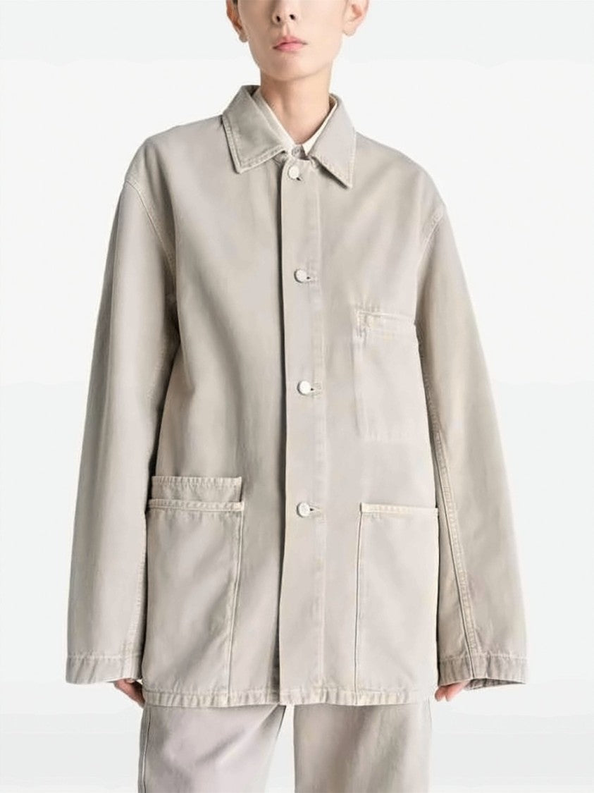 Lemaire Beige Washed Cotton Patch Pocket Jacket