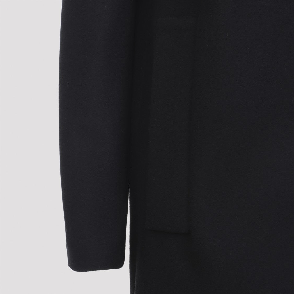 Sportmax Long Black Virgin Wool Coat With Tailored Fit