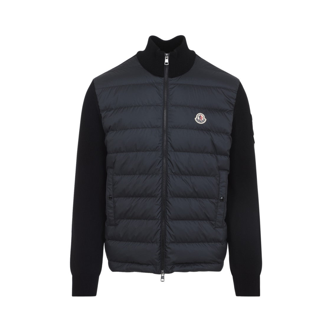 Moncler Quilted Down-Filled Jacket With Knit Sleeves