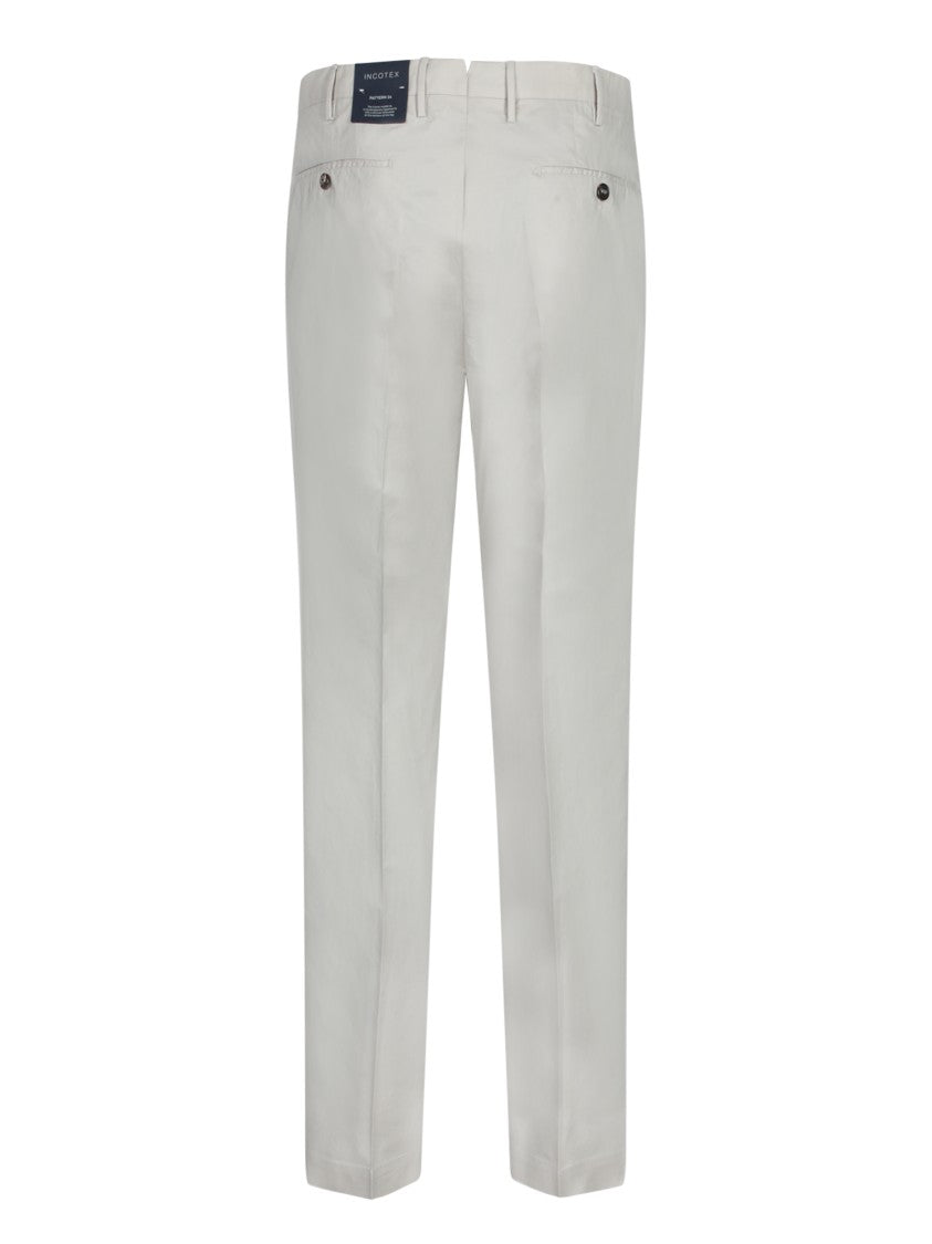 Incotex Curved Fit Trousers With Zip Closure