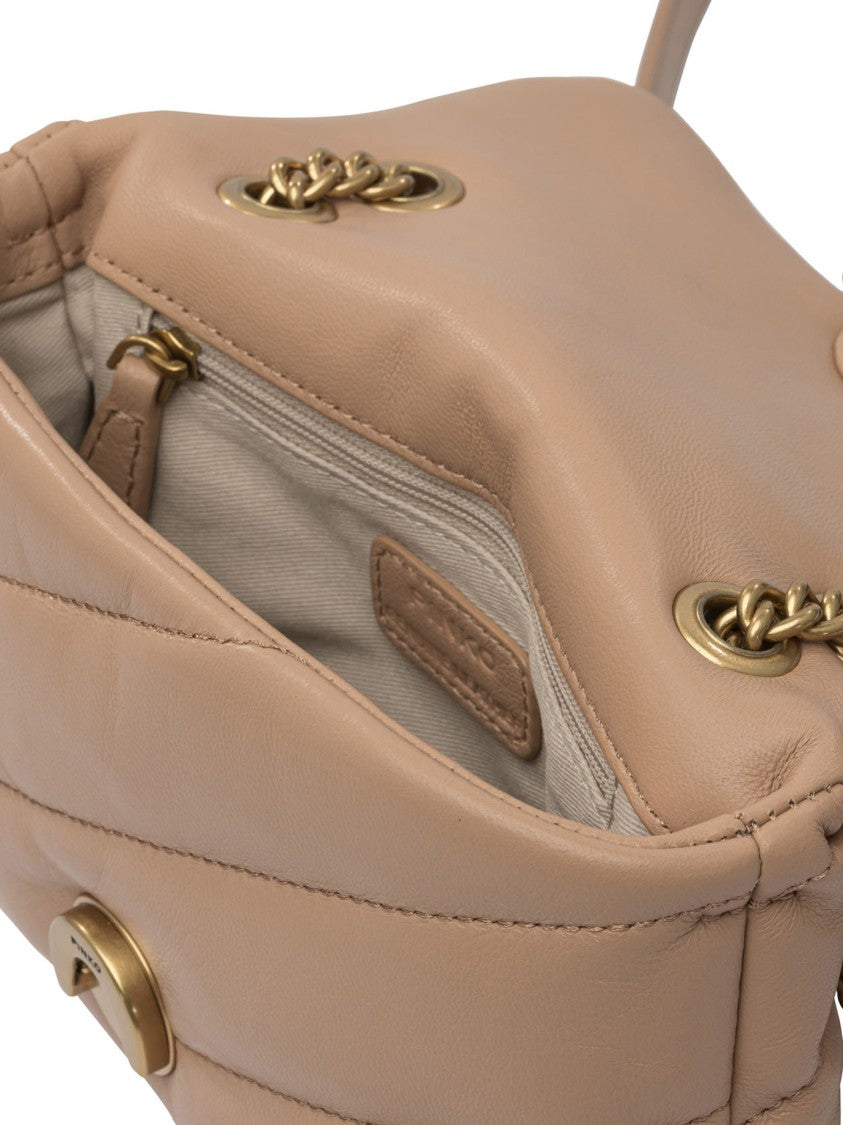 Pinko Compact Quilted Leather Crossbody Bag