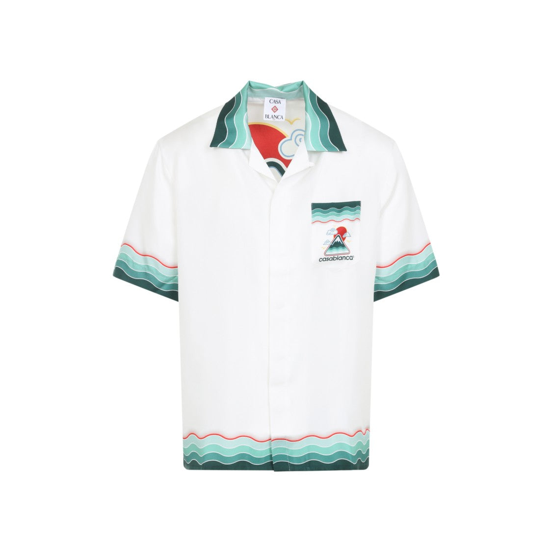 Casablanca Silk Short-Sleeved Shirt With Wave