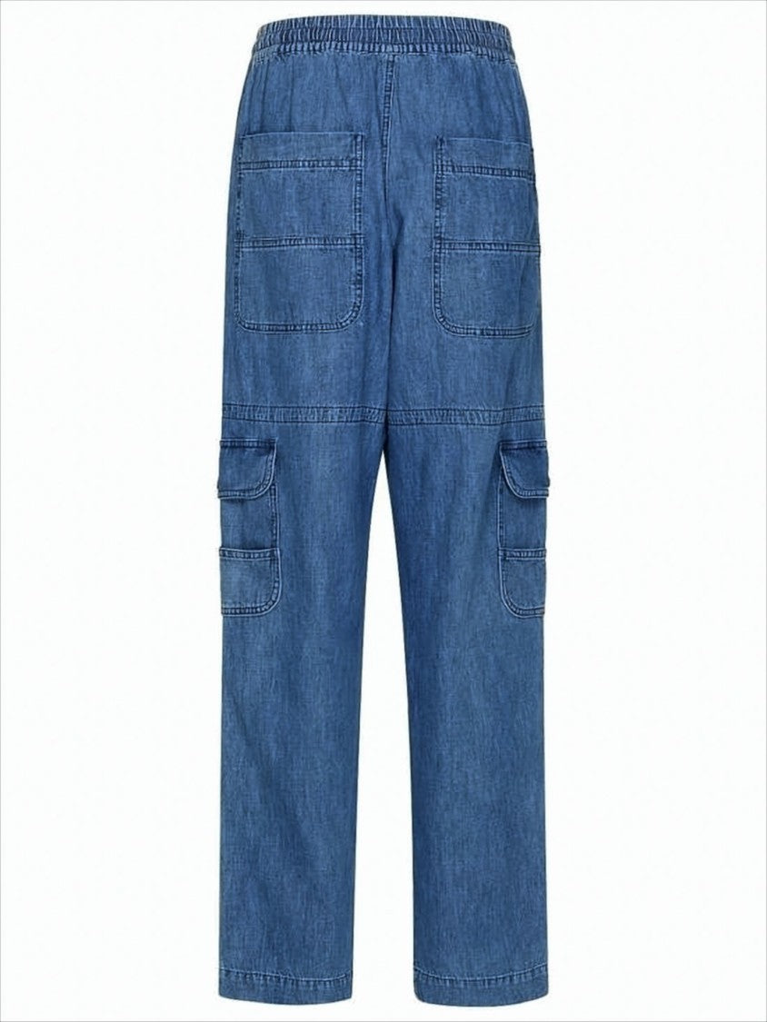 Isabel Marant Relaxed Fit Denim Pants With Cargo Pockets