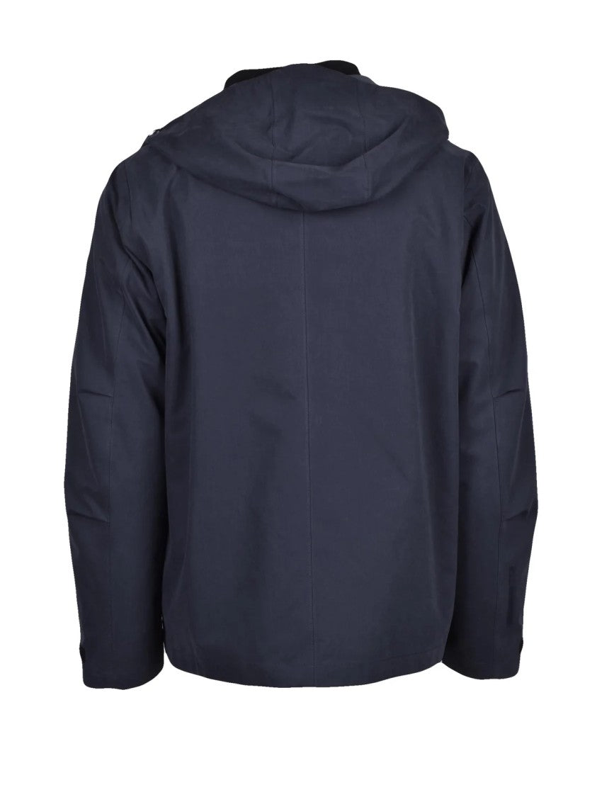 People Of Shibuya Versatile Geometric-Lined Blue Coat With Removable Thermal Lining