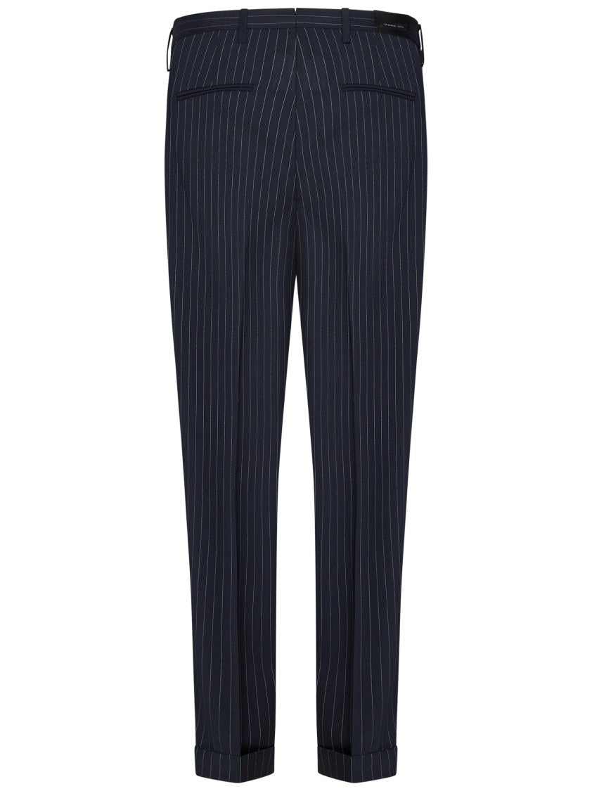 Michael Coal Pinstripe Trousers With Single Pleat