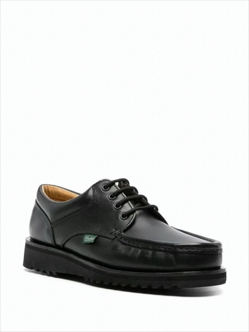 Paraboot Moc Toe Black Leather Dress Shoes