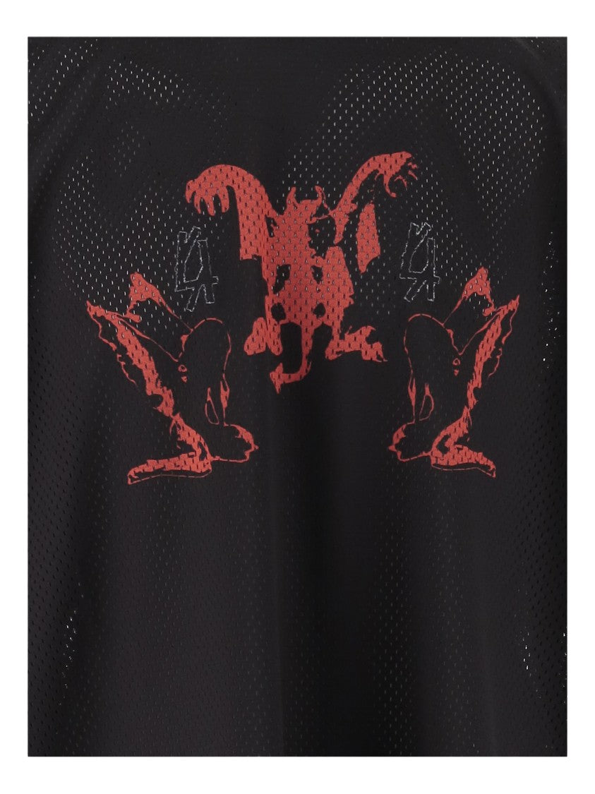 44 Label Group Oversized Black Graphic Print T-Shirt With Drop Shoulders