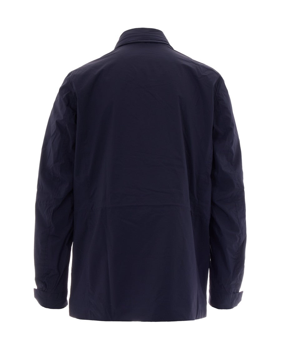 K-Way Manuel Stretch Nylon Jacket In Blue Depth