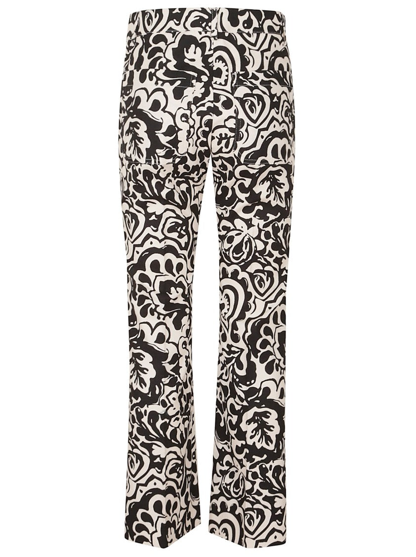 Max Mara Patterned Stretch Cotton Trousers