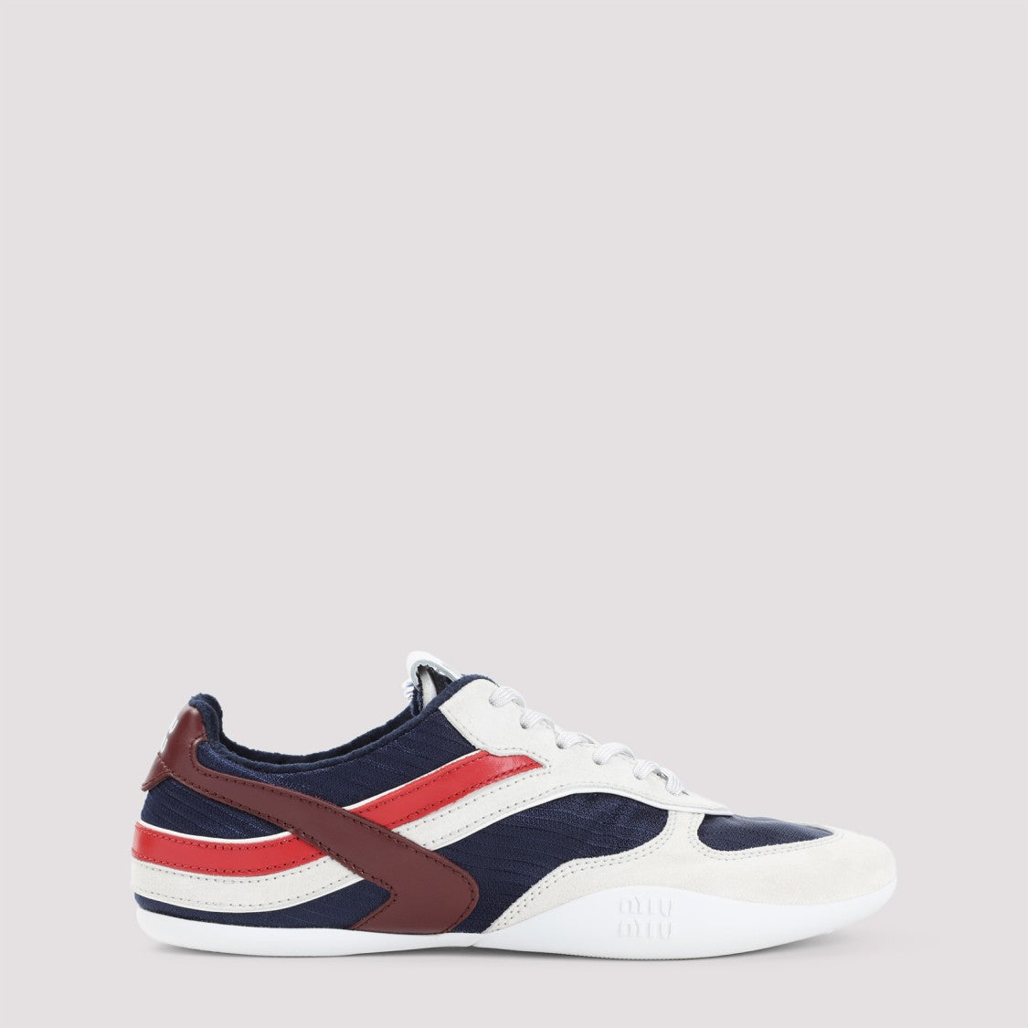 Miu Miu Gymnasium Blue Calf Leather Sneakers