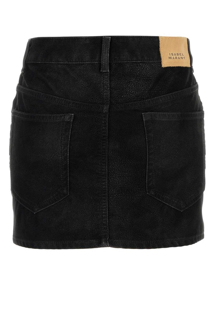 Isabel Marant Étoile Black Synthetic Leather Kimmy Mini Skirt