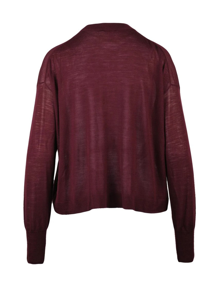 Alysi Short Brushed Knit Sweater In Luxurious Merino Wool