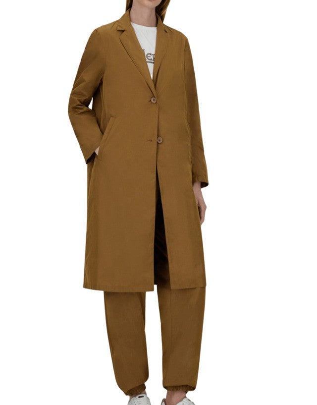 Herno Single-Breasted Brown Herno Coat With Water-Repellent Finish