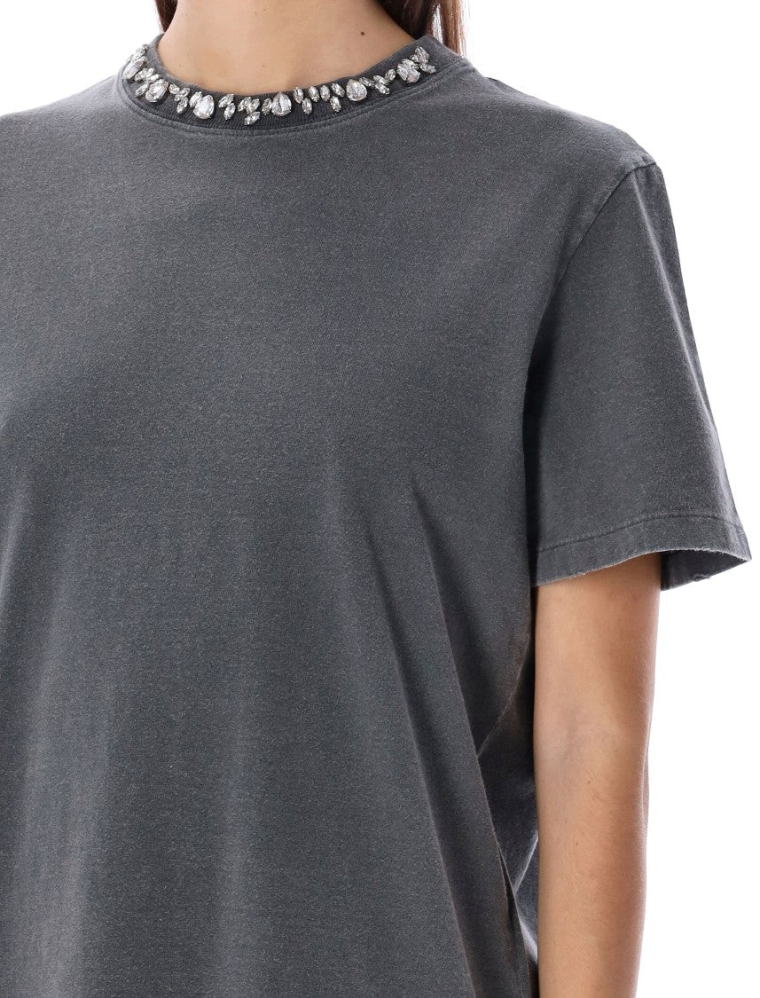 Golden Goose Dark Grey Strass Collar T-Shirt