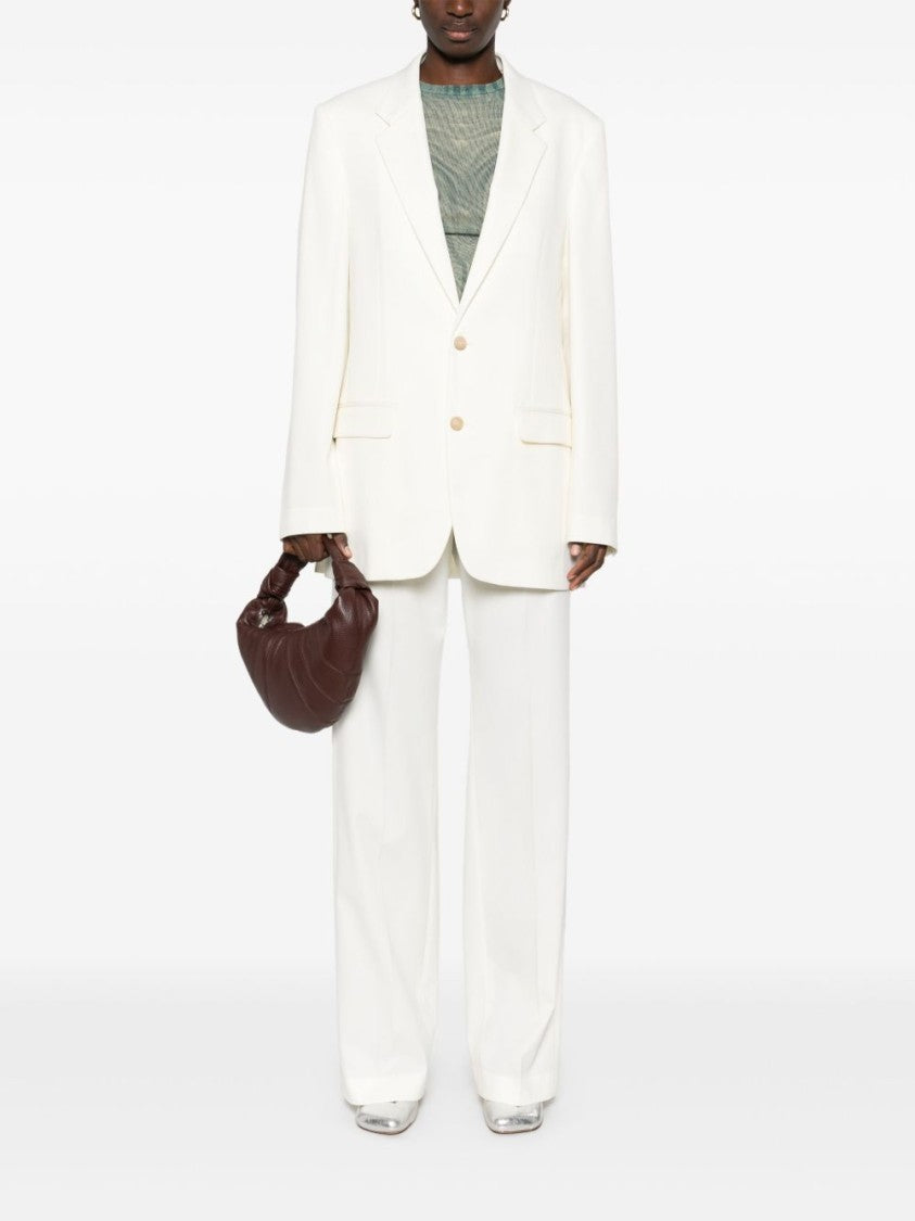 Mm6 By Maison Margiela Tailored White Jacket With Button Fastening