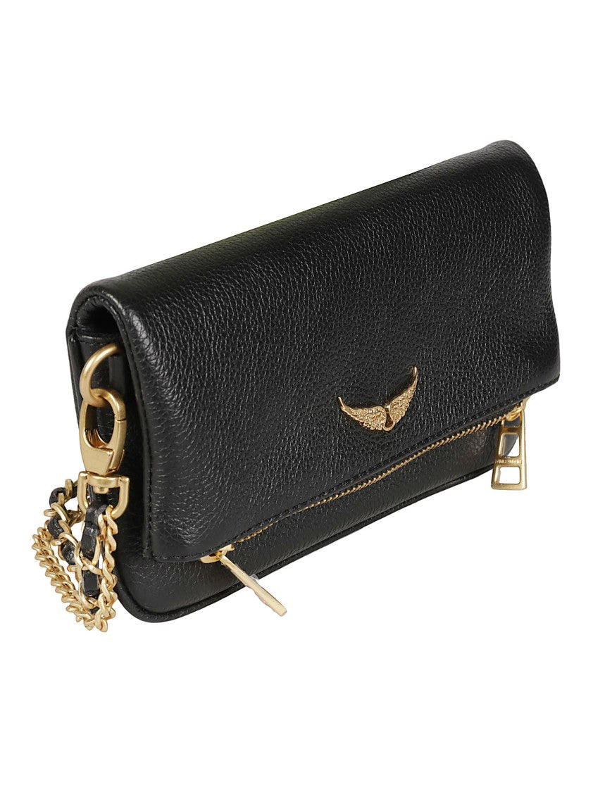 Zadig & Voltaire Rock Nano Compact Pebbled Leather Chain Shoulder Bag