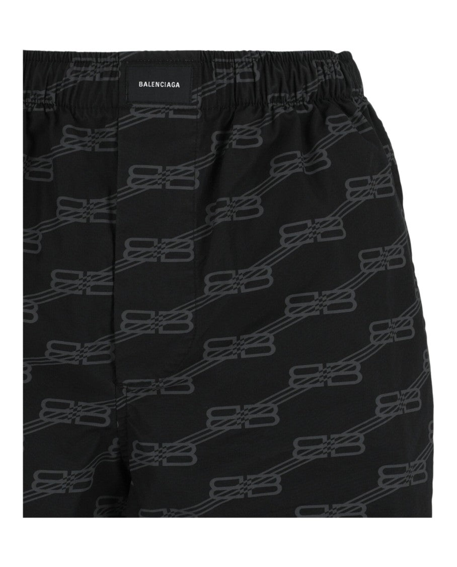 Balenciaga Bb Logo Monogram Pajama Shorts