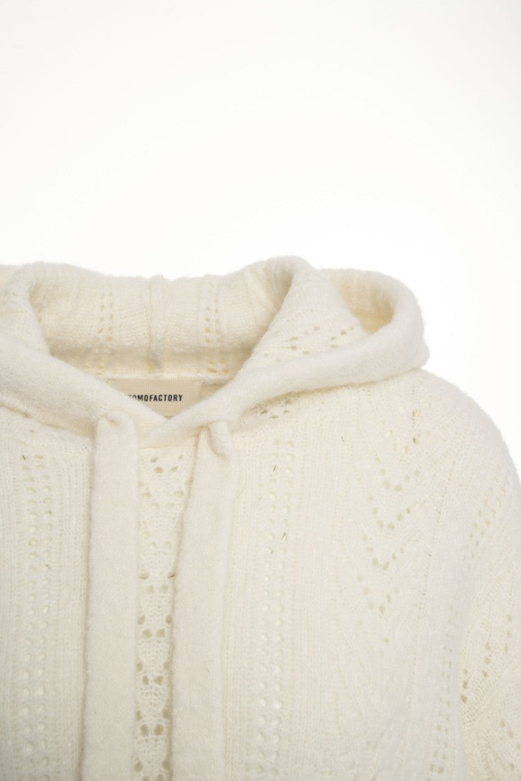 Atomo Factory Textured Knit Wool Hooded Sweater