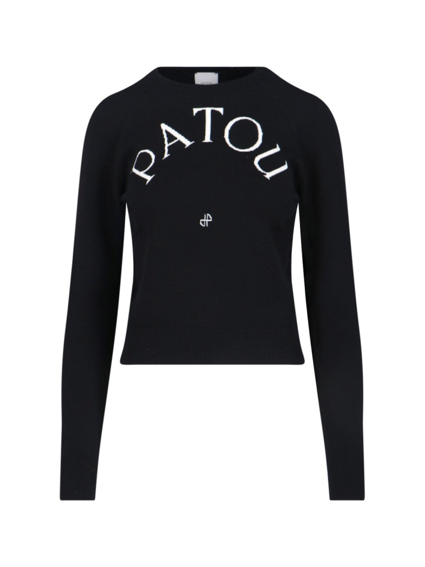 Patou Classic Black Sweater With Round Neckline And Cozy Fit