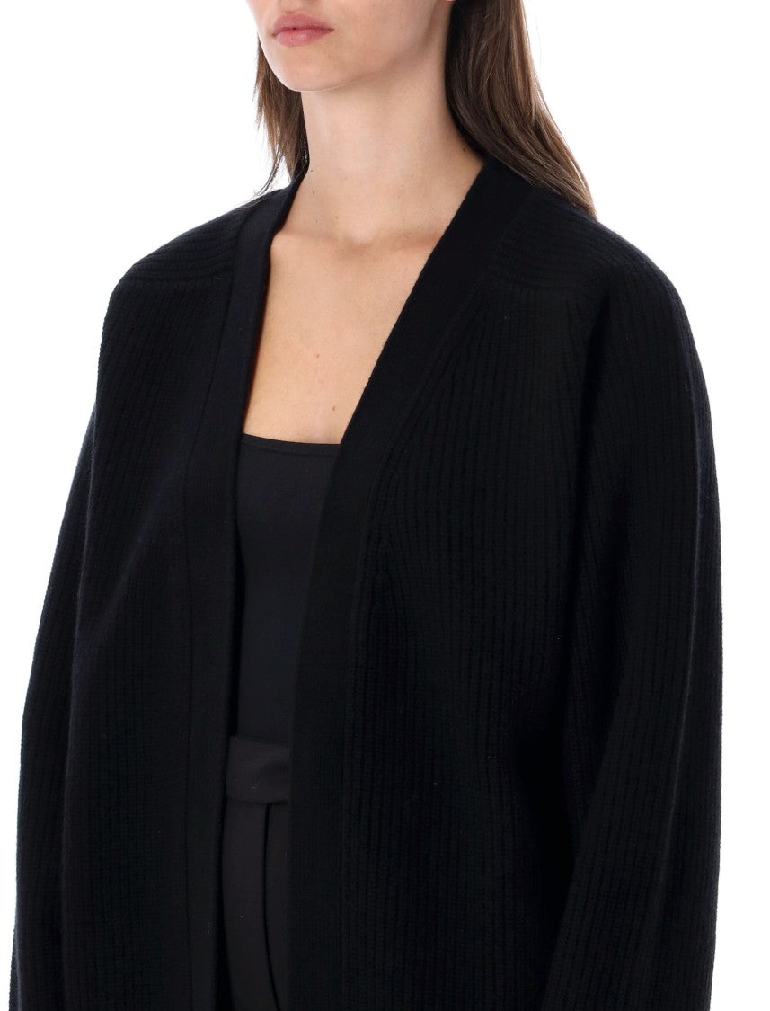 Rhea Open-Front Heavy Ribbed Deep V-Neck Cardigan