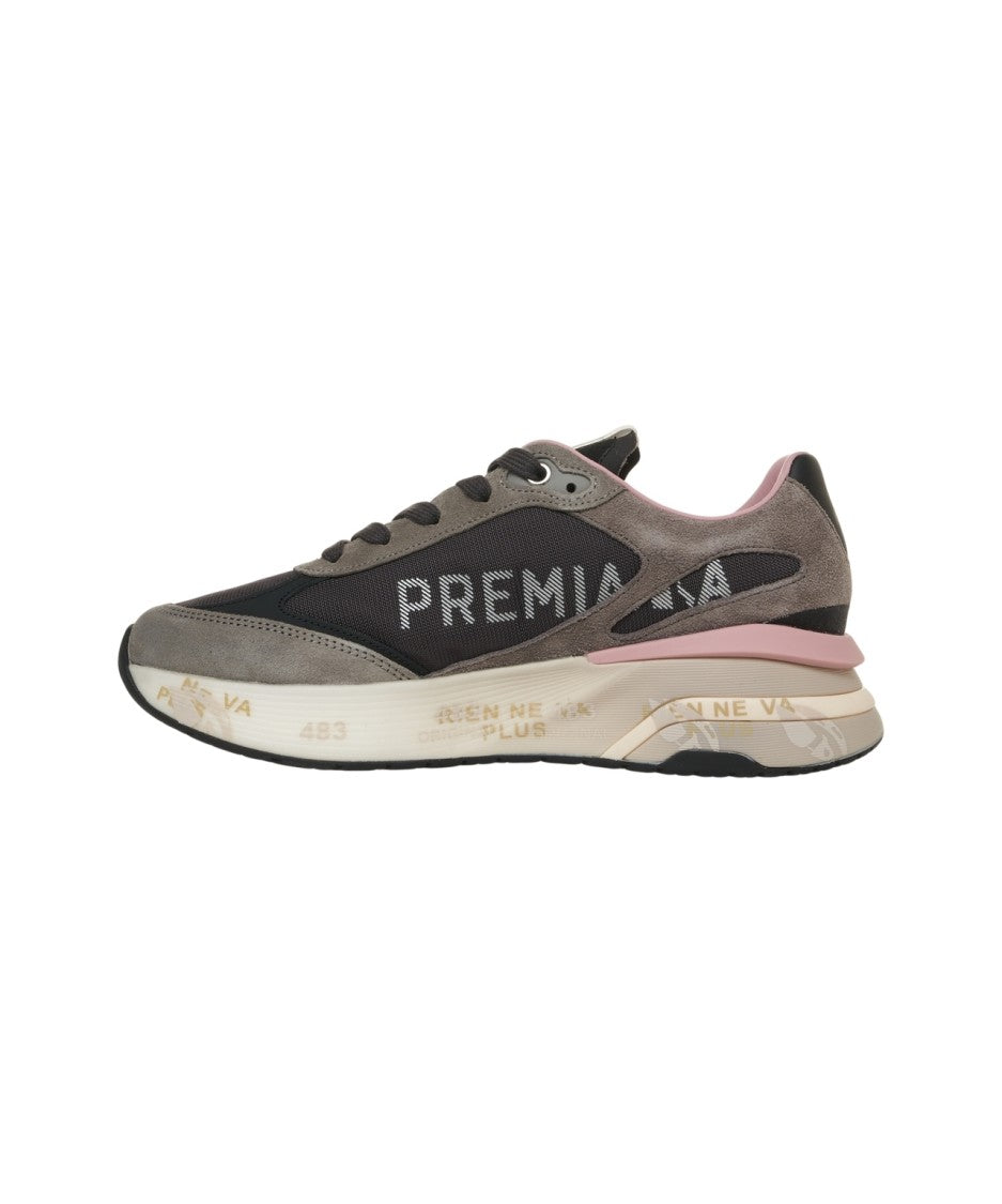 Premiata Dynamic Grey Sneakers With Suede And Mesh Elements