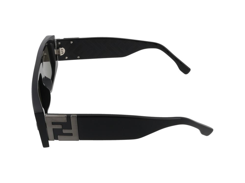 Maison Fendi Oversized Rectangular Metallic Logo Detail Sunglasses