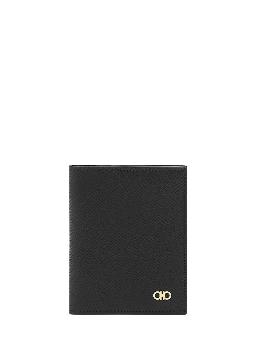 Ferragamo Textured Bi-Fold Micro Gancio Wallet