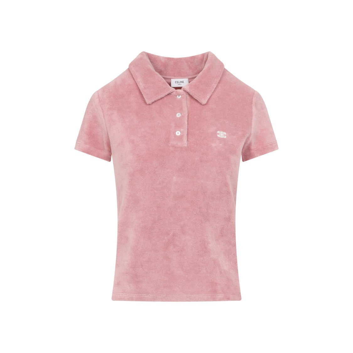 Celine Terry Cotton Polo With Classic Collar