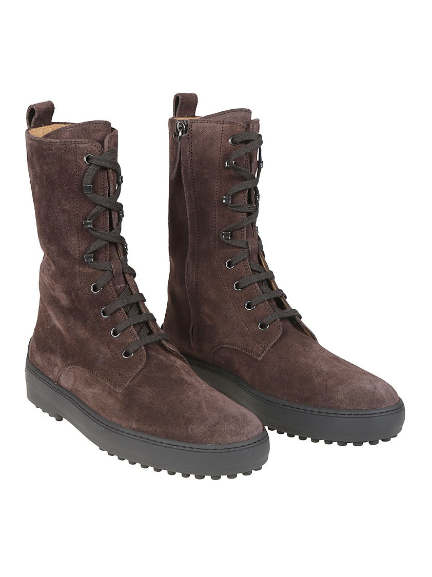 Tod's Winter Gommino Pebble-Sole Calf Leather Ankle Boots