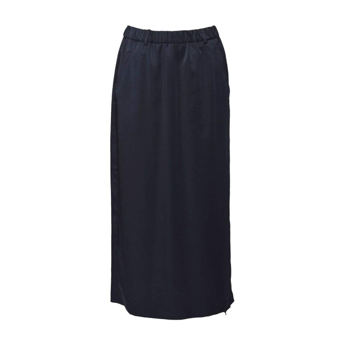 Aspesi Midi Skirt In Blue Satin