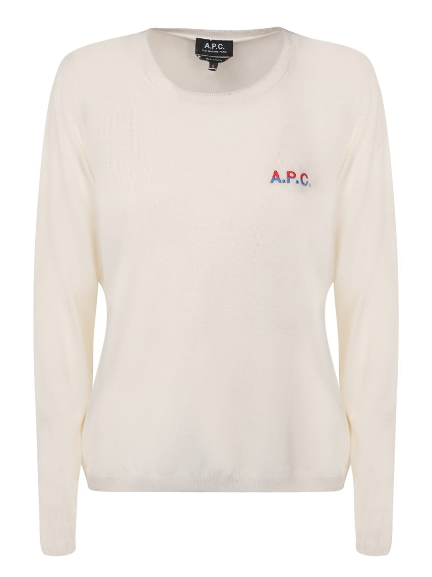 A.P.C. White Crew-Neck Knitwear