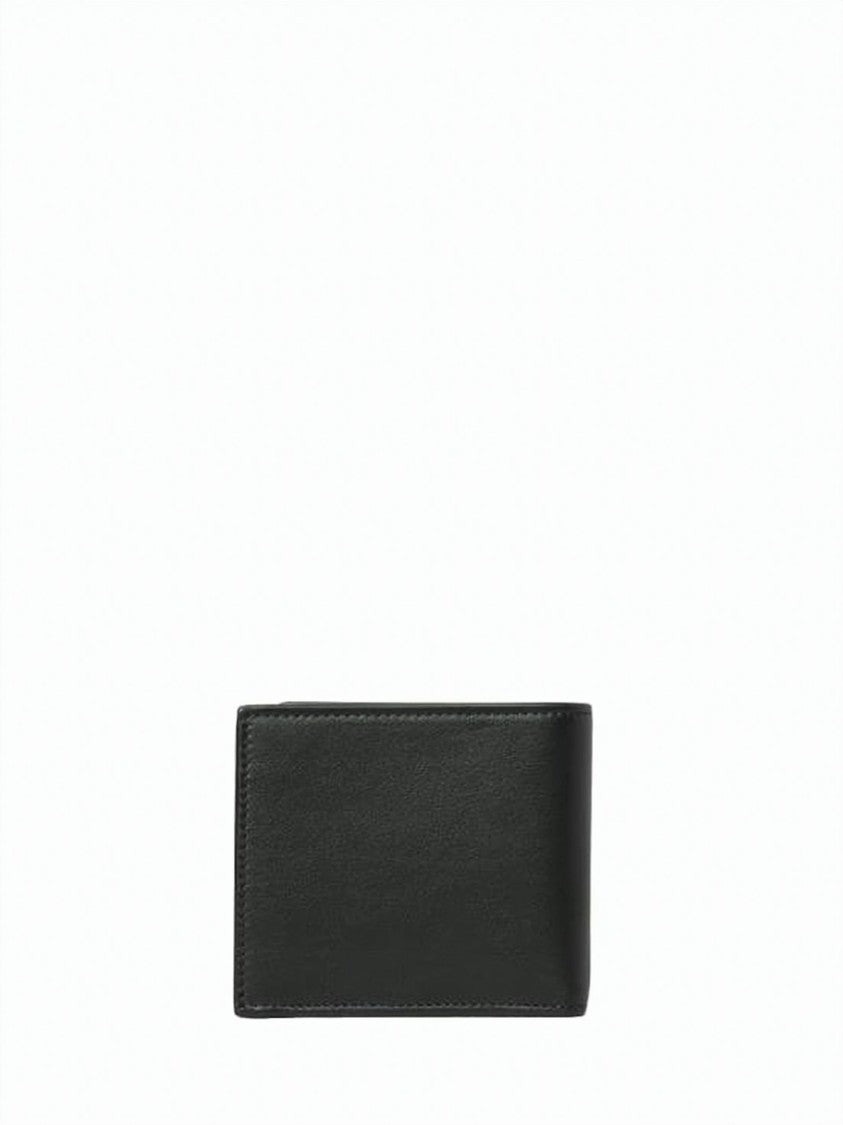 Gucci Compact Bifold Wallet In Smooth Leather With Metallic Logo