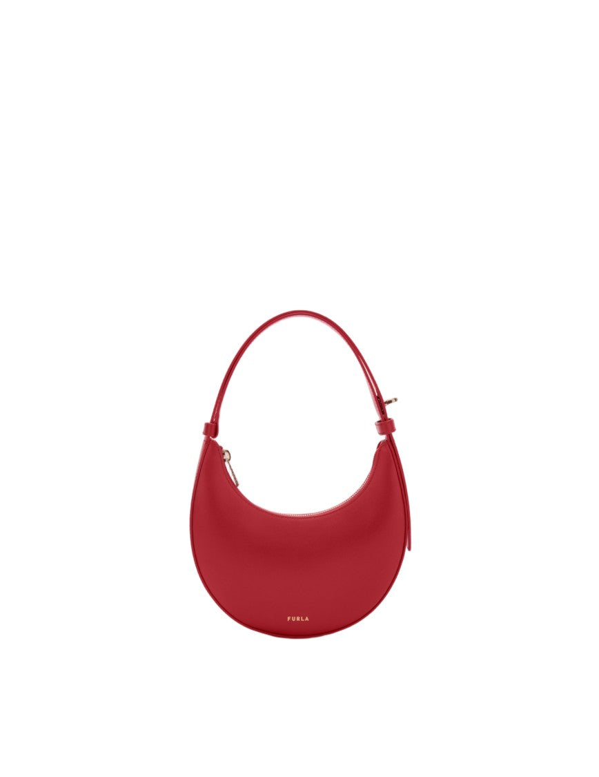 Furla Delizia Mini Leather Hobo Bag, Red
