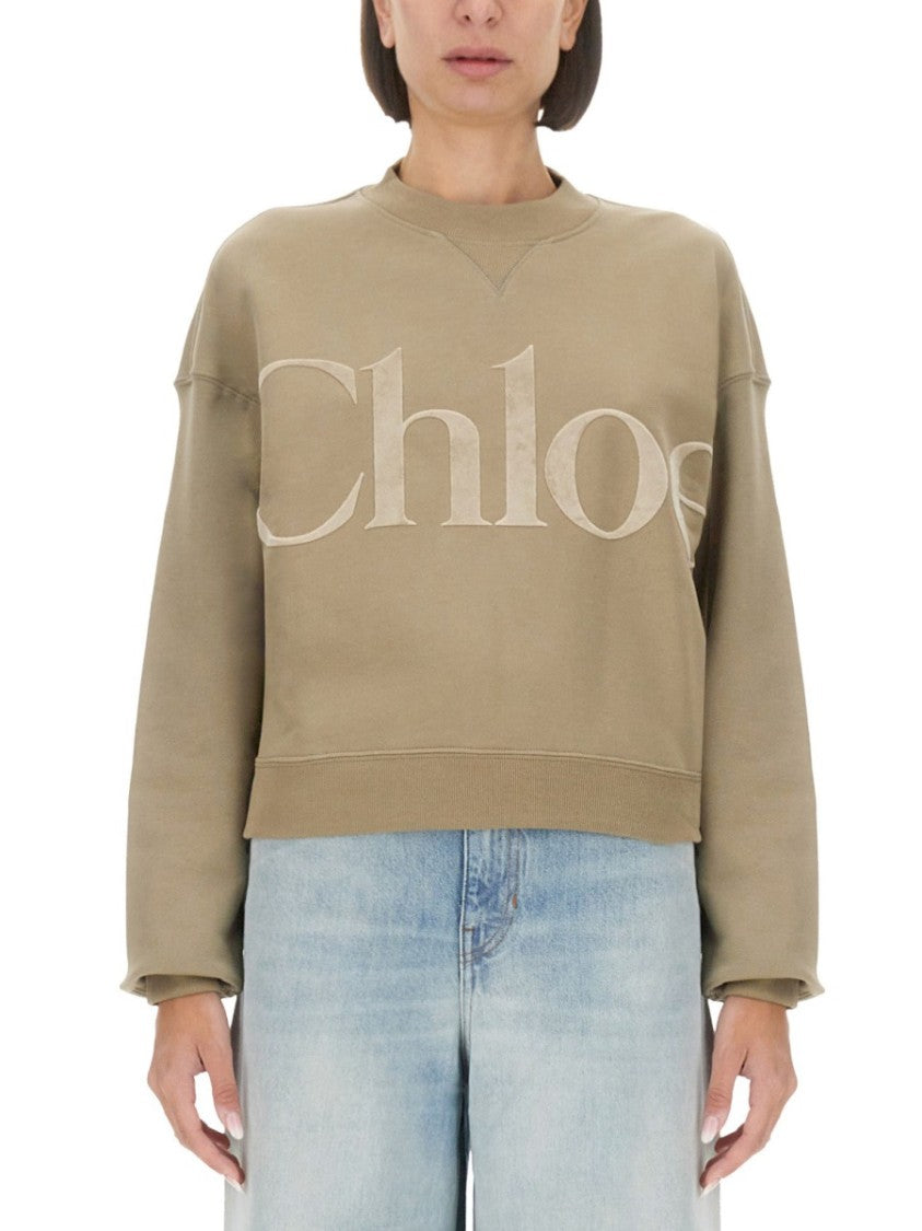 Chloé Relaxed Fit Cropped Sweatshirt