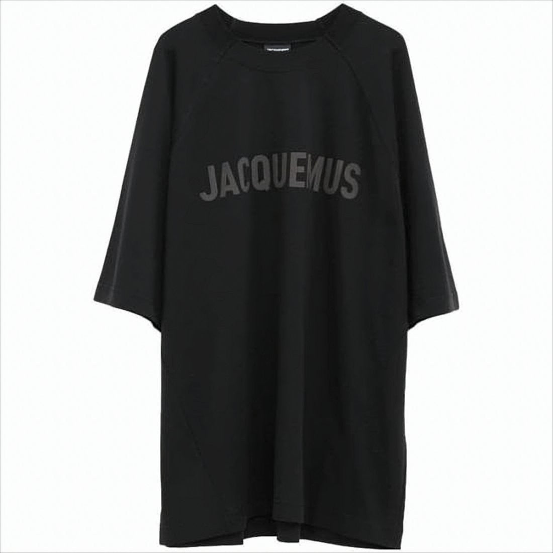 Jacquemus Relaxed Fit Black T-Shirt With Tonal Logo