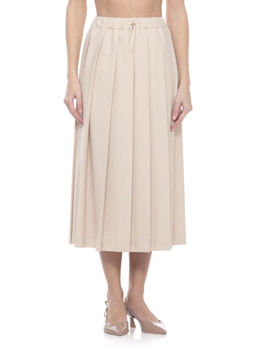 Fabiana Filippi Midi Pleated Skirt With Elastic Waistband And Drawstring