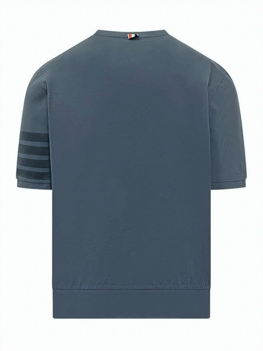 Thom Browne Boxy Silhouette Blue Cotton Jersey T-Shirt