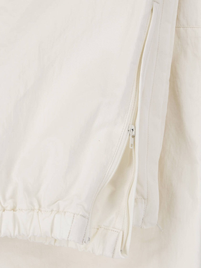 Kaptain Sunshine Cream Wide-Leg Mid-Rise Drawstring Trousers