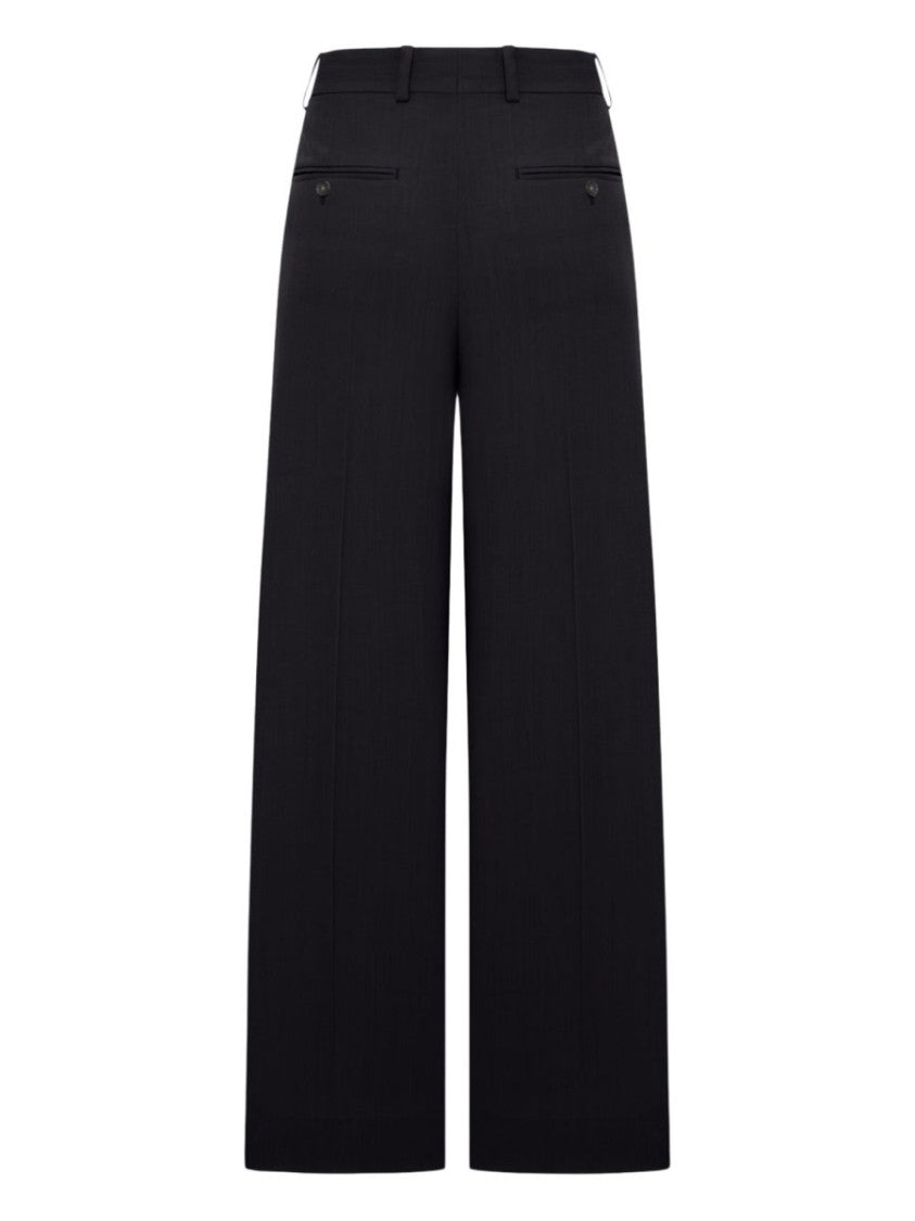 Totême Neutrals Wide-Leg Wool-Blend Formal Pants