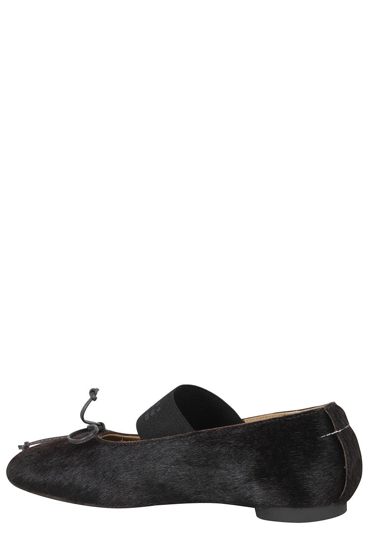 Mm6 By Maison Margiela Bow Detail Leather Ballet Flats