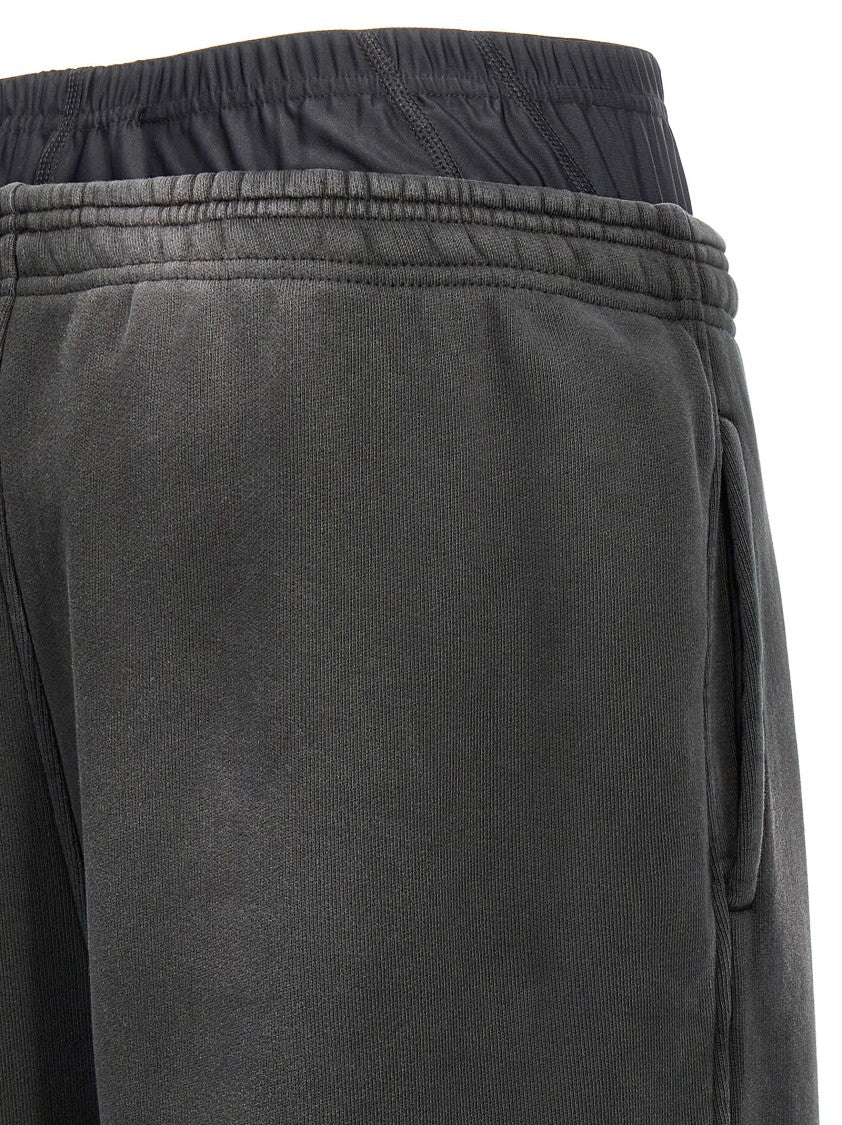 T By Alexander Wang Layered Cotton Joggers With Boxer Insert